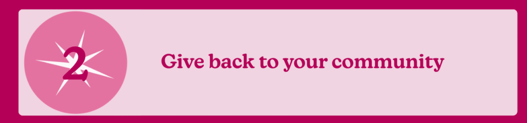 Inspirational quote with bold magenta text on a pale pink background.