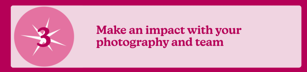 Stylized text with a motivational message in pink and red colors.