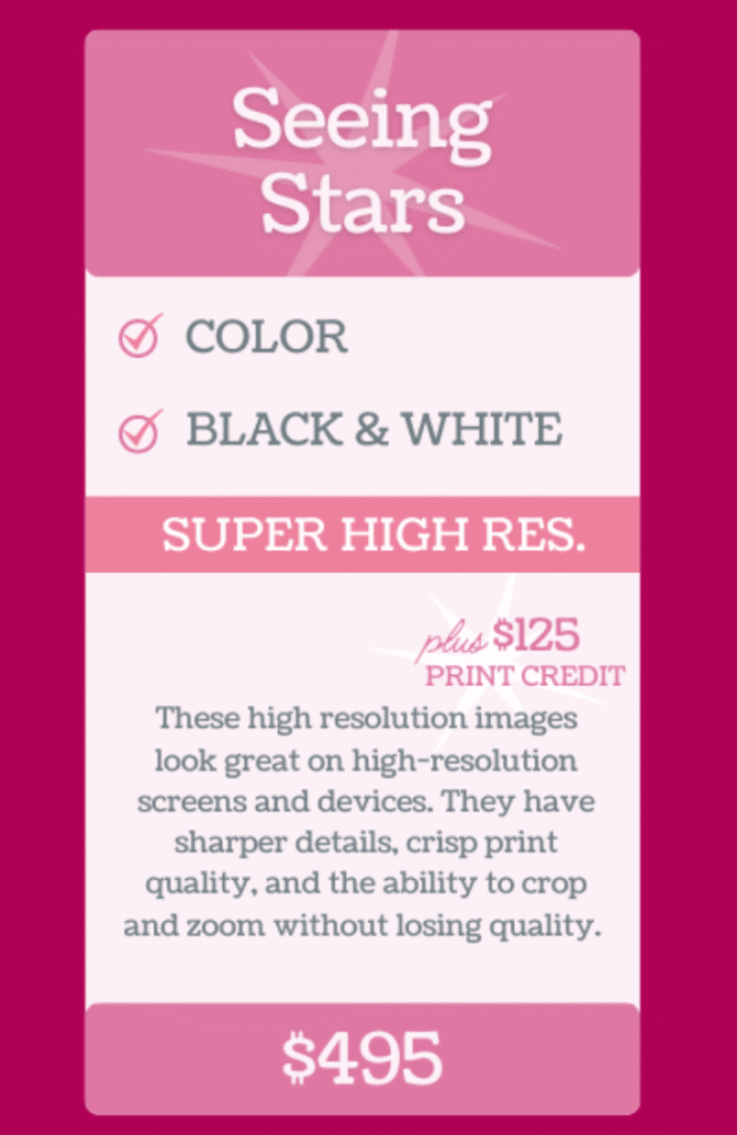 Fame Parties Seeing Stars Package